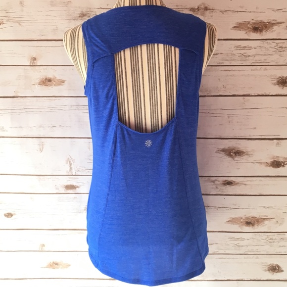 Athleta Royal Blue Cutout Tank Size Small - Picture 4 of 10